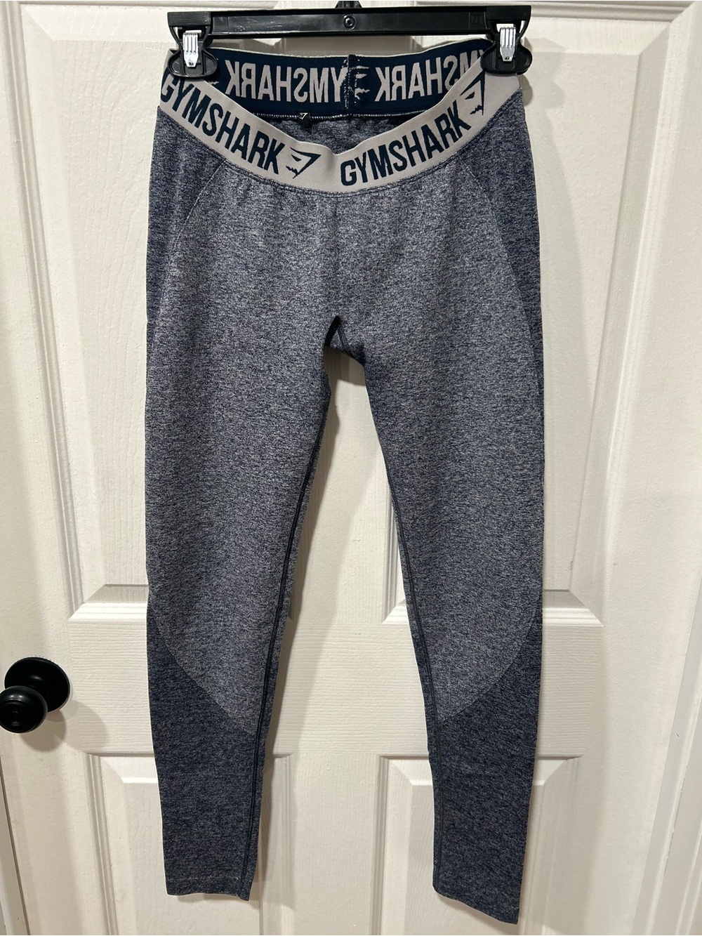 Gymshark Kids Navy and Light Grey Seamless Leggings